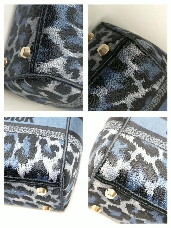 Authentic Dior Lady Dior Leopard Canvas Bag | Christian Dior Top Handle - Picture 9 of 16